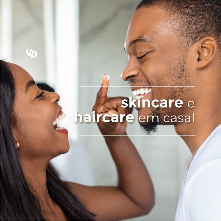 skincare e hair care em casal